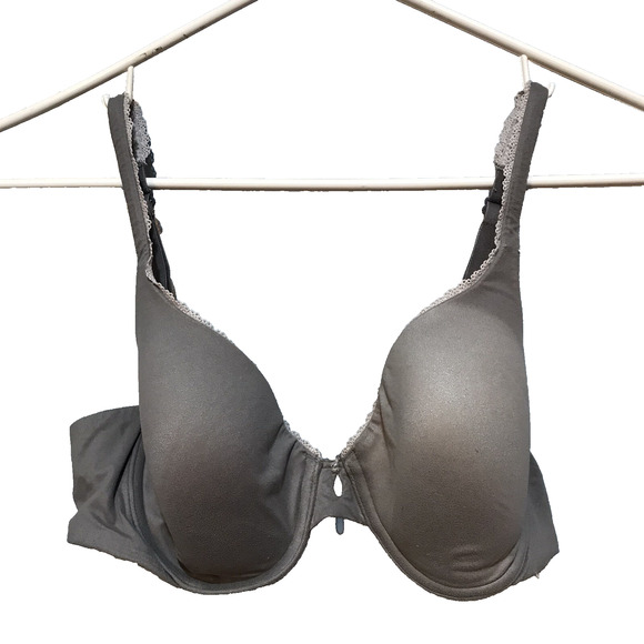 Victoria's Secret, Body by Victoria Lined Perfect Coverage Bra 36 B Gray Lace - Picture 1 of 5
